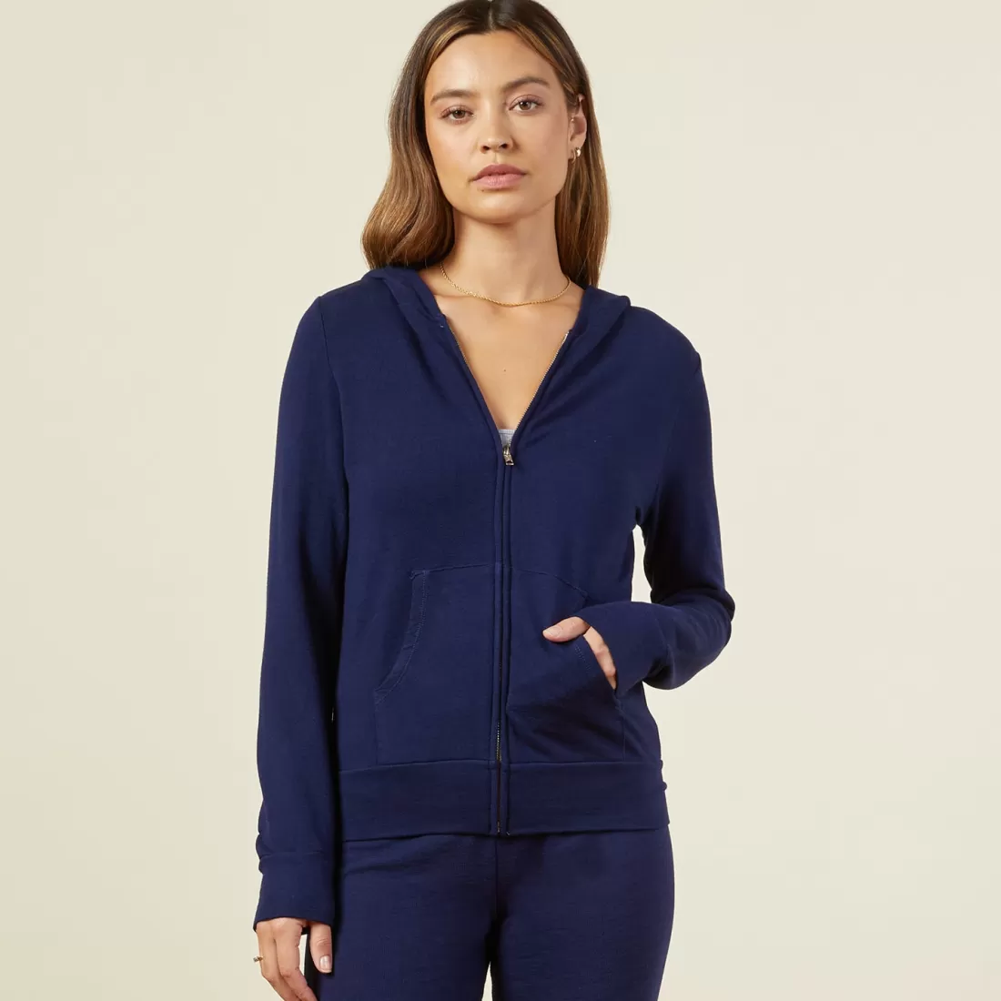 MONROW Supersoft | Sets*Supersoft Zip Up Hoody - Color NAVY