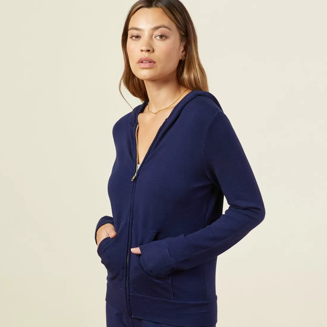 MONROW Supersoft | Sets*Supersoft Zip Up Hoody - Color NAVY