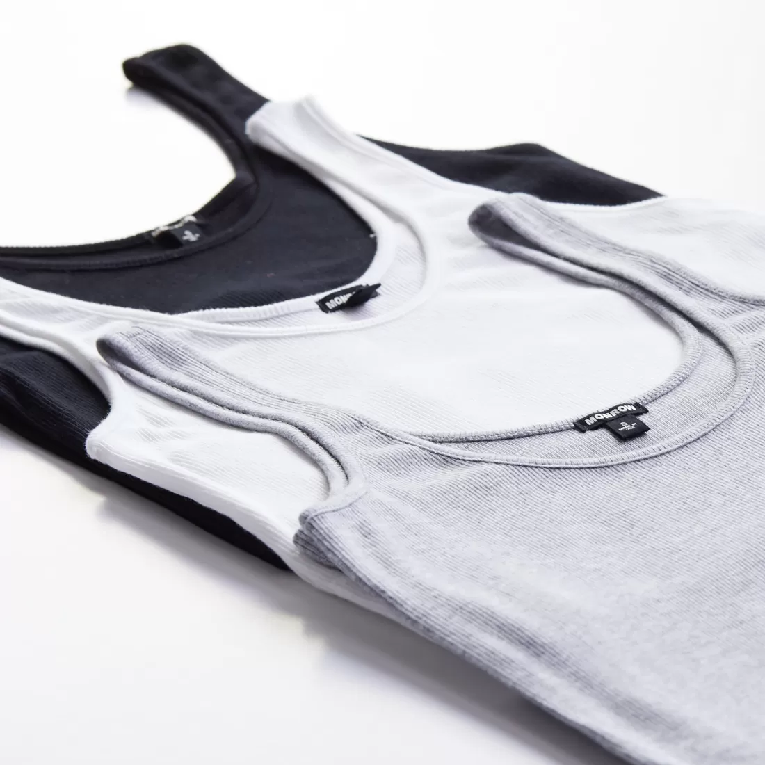 MONROW Tanks*Supimafine Rib Scoop Neck Tank Set - Assorted Colors ASSORTEDCOLORS