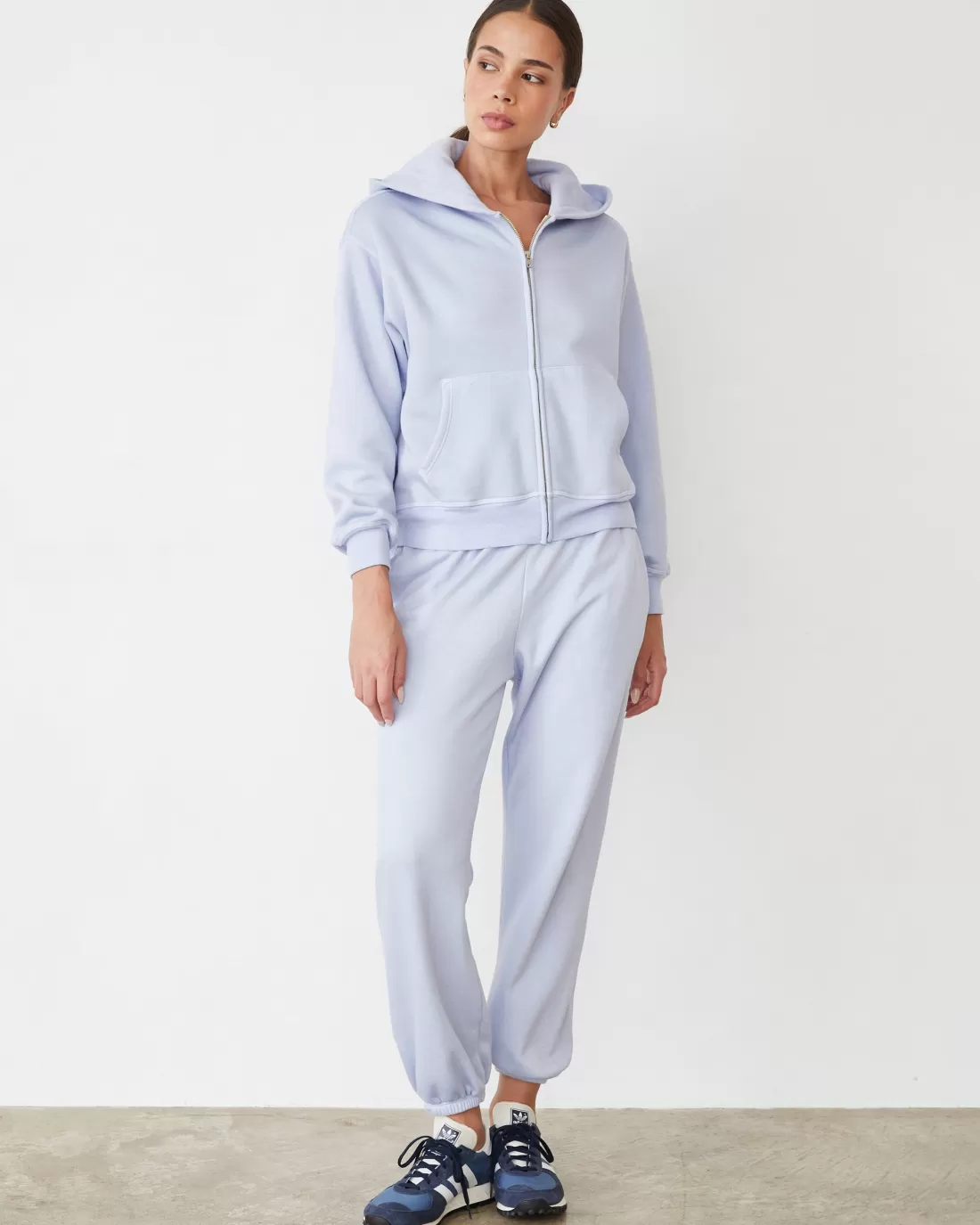 MONROW Sets | Sweats*Teddy Fleece Relaxed Sweat ICEYLILAC