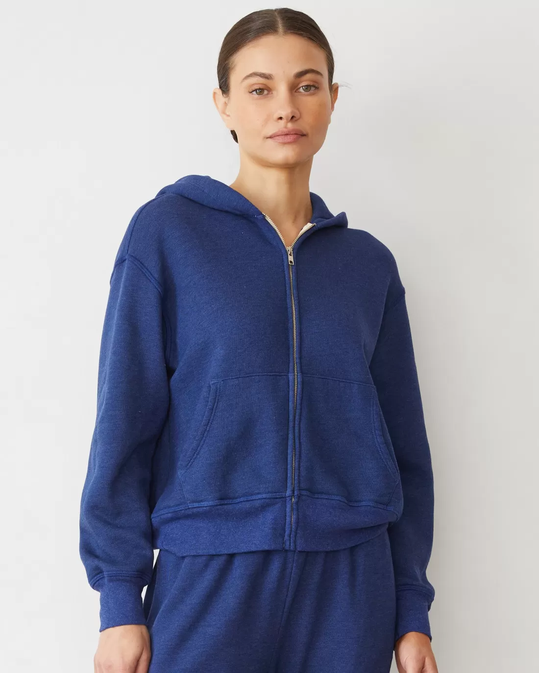 MONROW Sets | Zip-Up Hoodies*Teddy Fleece Relaxed Zip Up Hoody TRUENAVY