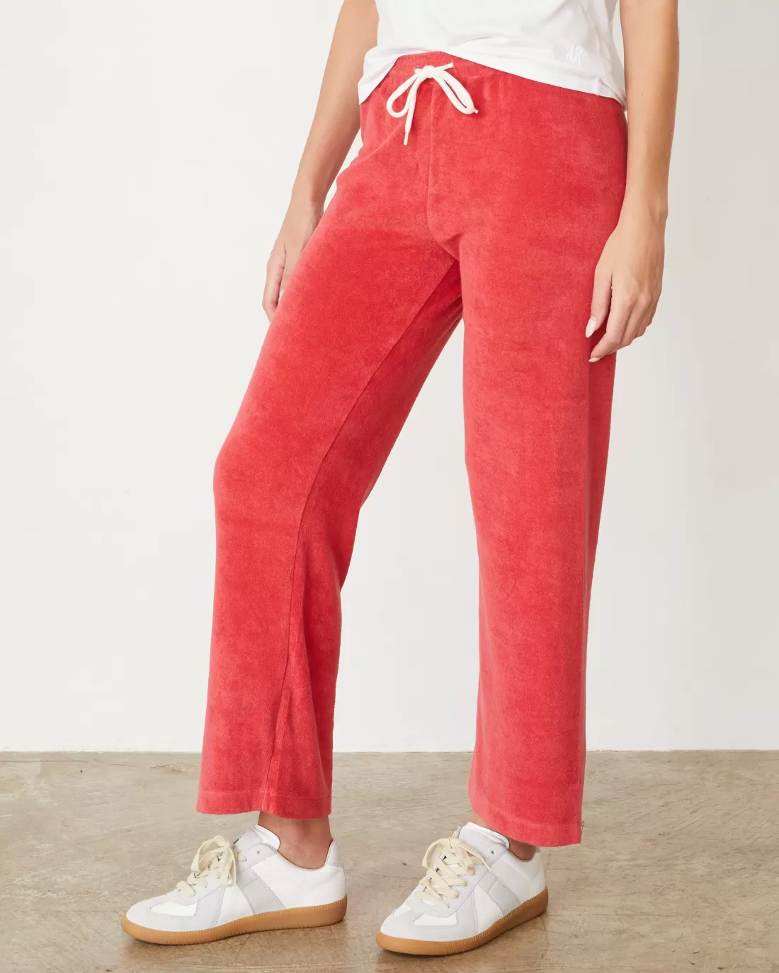 MONROW Terry | Pants*Terry Cloth Crop Pant CHERRY