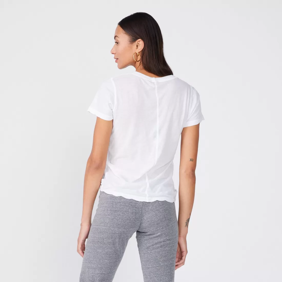 MONROW Tees*Tissue Fitted Crew Neck Tee - Color WHITE
