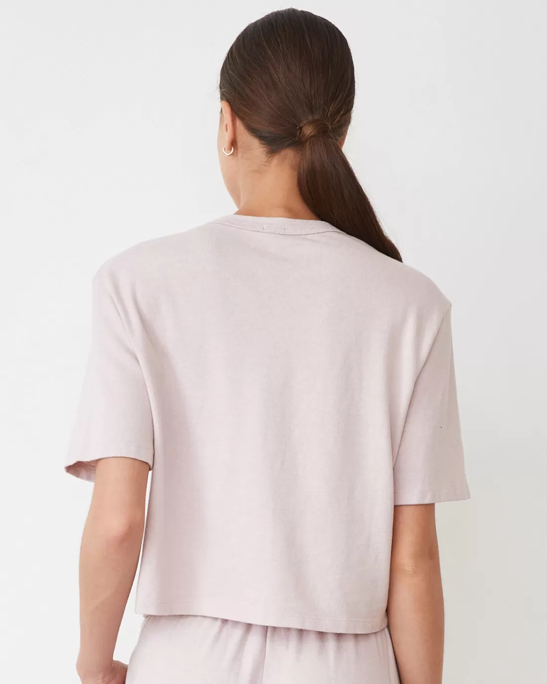 MONROW Tees*Vintage Fleece Pocket Crew CHALKPINK