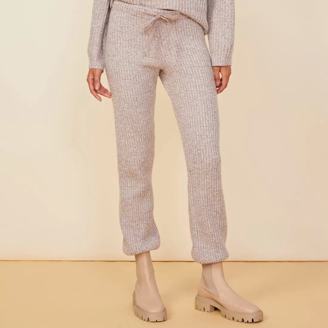 MONROW Sweats*Wool Cashmere Space Dye Vintage Sweat OATMEAL